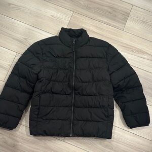 Children’s Place puffer coat - solid black- size 10/12 (Large)